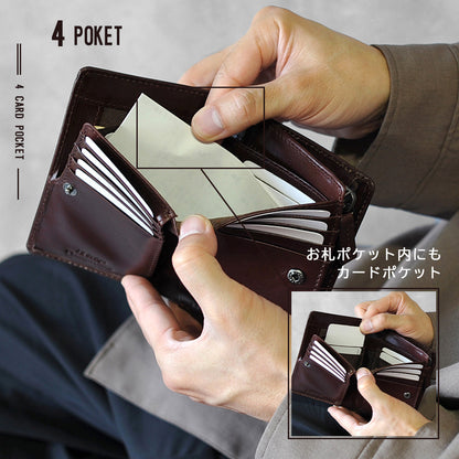 ADHIAレザー縦型二つ折り財布｜JS3204