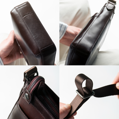 ショルダーバッグ オイルレザー 薄型 軽量 本革｜THB012
