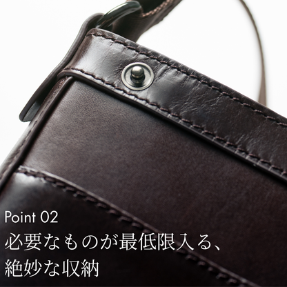 ショルダーバッグ オイルレザー 薄型 軽量 本革｜THB012