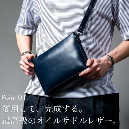 サコッシュ メンズ 本革 オイルサドルレザー iPad Pro11対応｜THB015