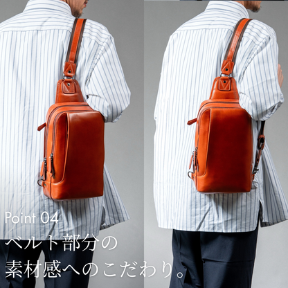 ボディバッグ ワンショルダー メンズ 本革 オイルサドルレザー｜THB017
