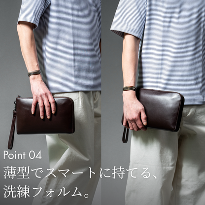 クラッチバッグ セカンドバッグ メンズ 本革 オイルサドルレザー｜THB019
