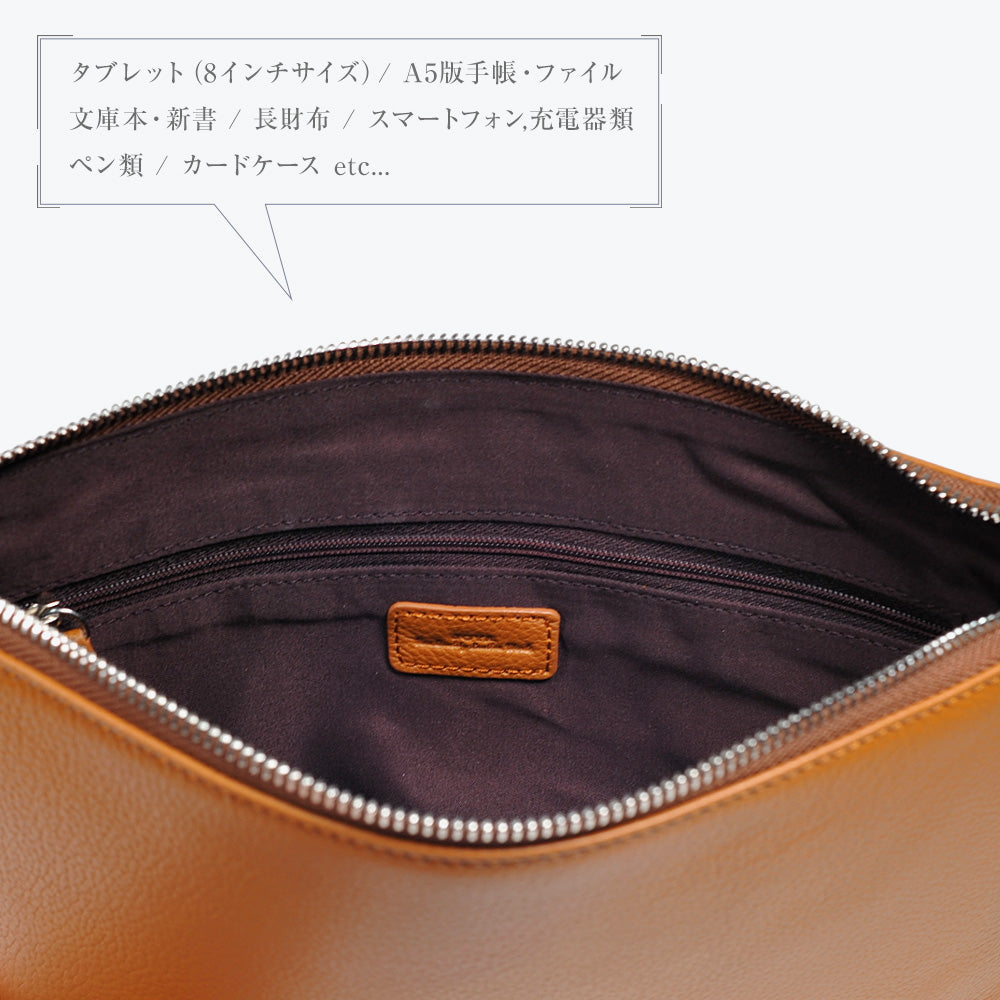 シンプルなハンドル付きクラッチバッグ｜J4019