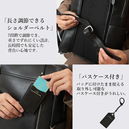 薄型本革ビジネスリュック｜J4704