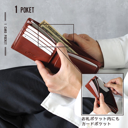ADHIAレザー二つ折り財布｜JS3201