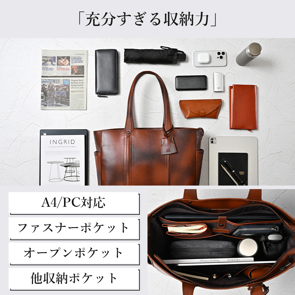 デザイン性と機能性を兼ね備えた10ポケットトート｜SKB-022LN1